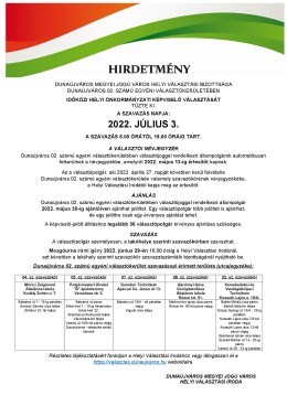 Tájékoztató hirdetmény